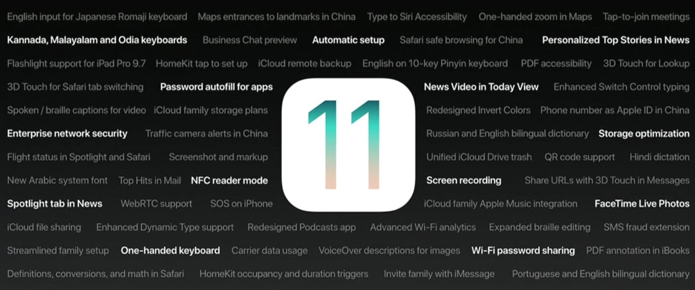 iOS 11 – ბეტა ვერსიის უმთავრესი სიახლეები