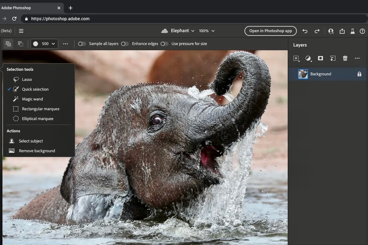 Adobe-ს სურს გამოუშვას Photoshop-ის უფასო ვერსია. ის იმუშავებს ბრაუზერში