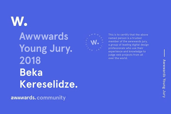 საქართველოს წარმომადგენელი Awwwards 2018-ის ჟიურის წევრი გახდა