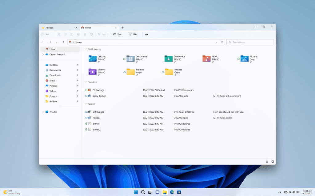 Windows 11 Explorer-ს ახლა აქვს ბრაუზერის მსგავსი ჩანართები