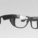 Product photography of the Google Glass wearable.